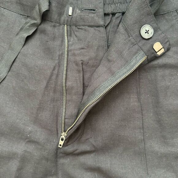 NWT Cleobella‎ Linen Blend Black Cropped Pants Pockets Size L - Picture 2 of 8